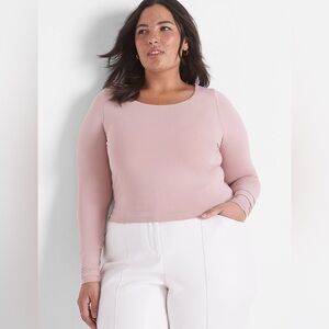 Lane Bryant Fitted Long-Sleeve Crop Tee Size 26/28